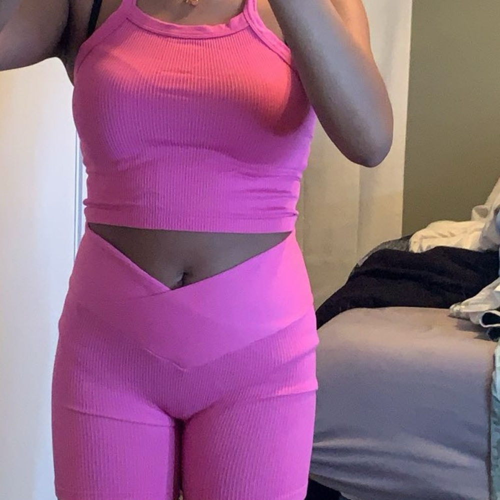 No Boundaries Pink Ribbed Set